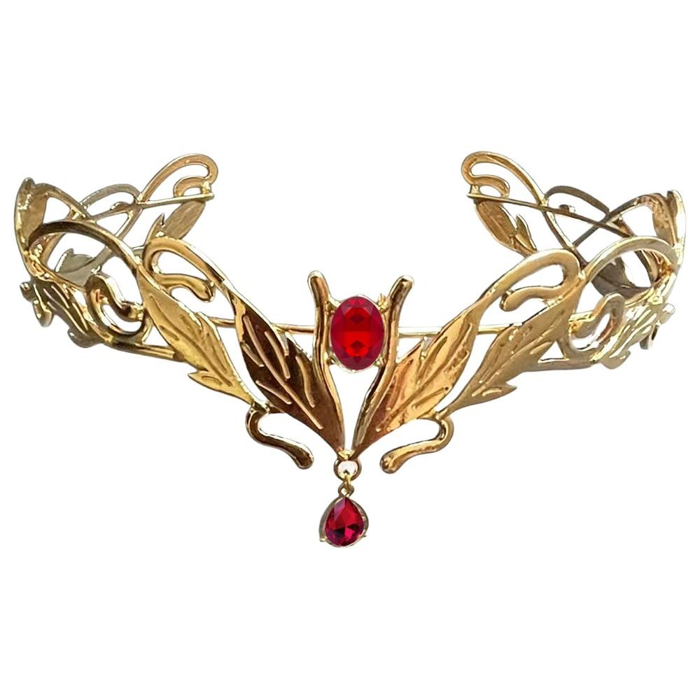 Elegant King Round Elves Crown Baroque Zinc Zinc Alloy Rhinestone Headdress Goddess Tiaras  Wedding Ceremony