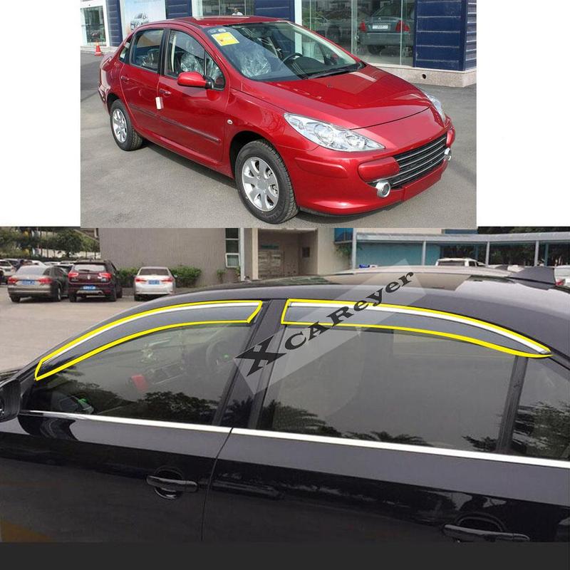 For Peugeot 307 Sedan 2004 2005 2006 2007 2008 2009 2010 2011 2012 2013 Sticker Window Glass Wind Visor Rain/Sun Guard Vent