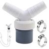 1 Pcs Dishwasher Washing Machine Drain Adapter Double Connection Y 1 1/4 Inch 40 Mm Drainage Tee Adapter Drainage Pipe