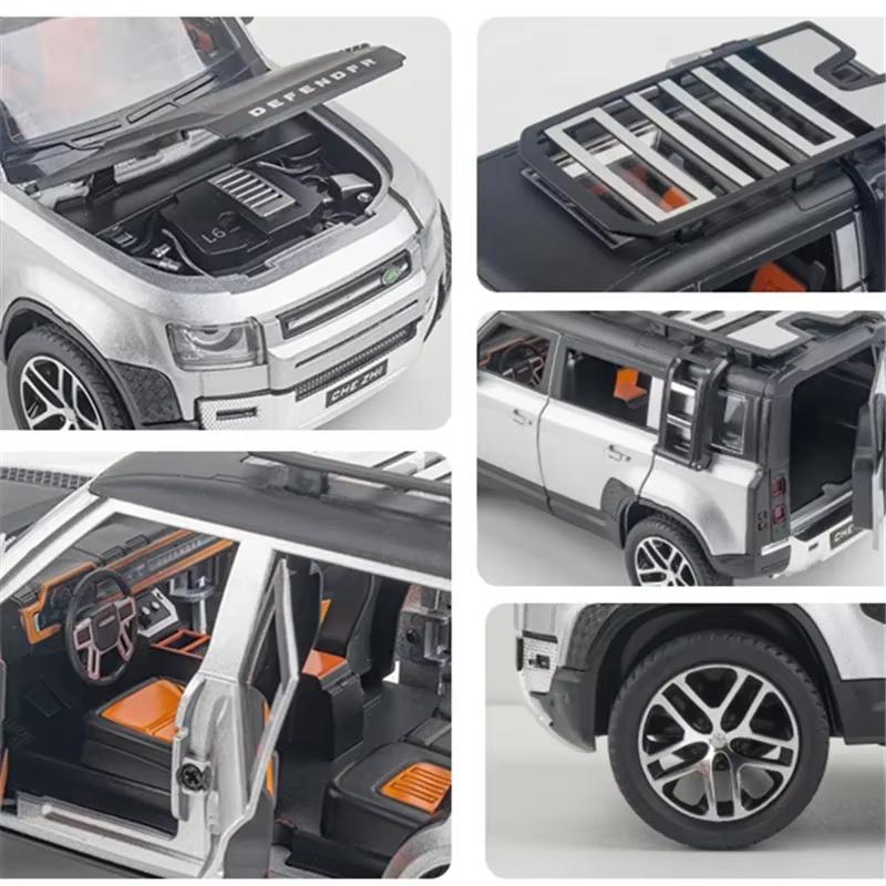 Nytt 1:24 Land Rover Defender SUV Leke Legeringsbil Støpte & Lekebiler Metallbilmodell Simuleringssamling Leker For Barn Gaver