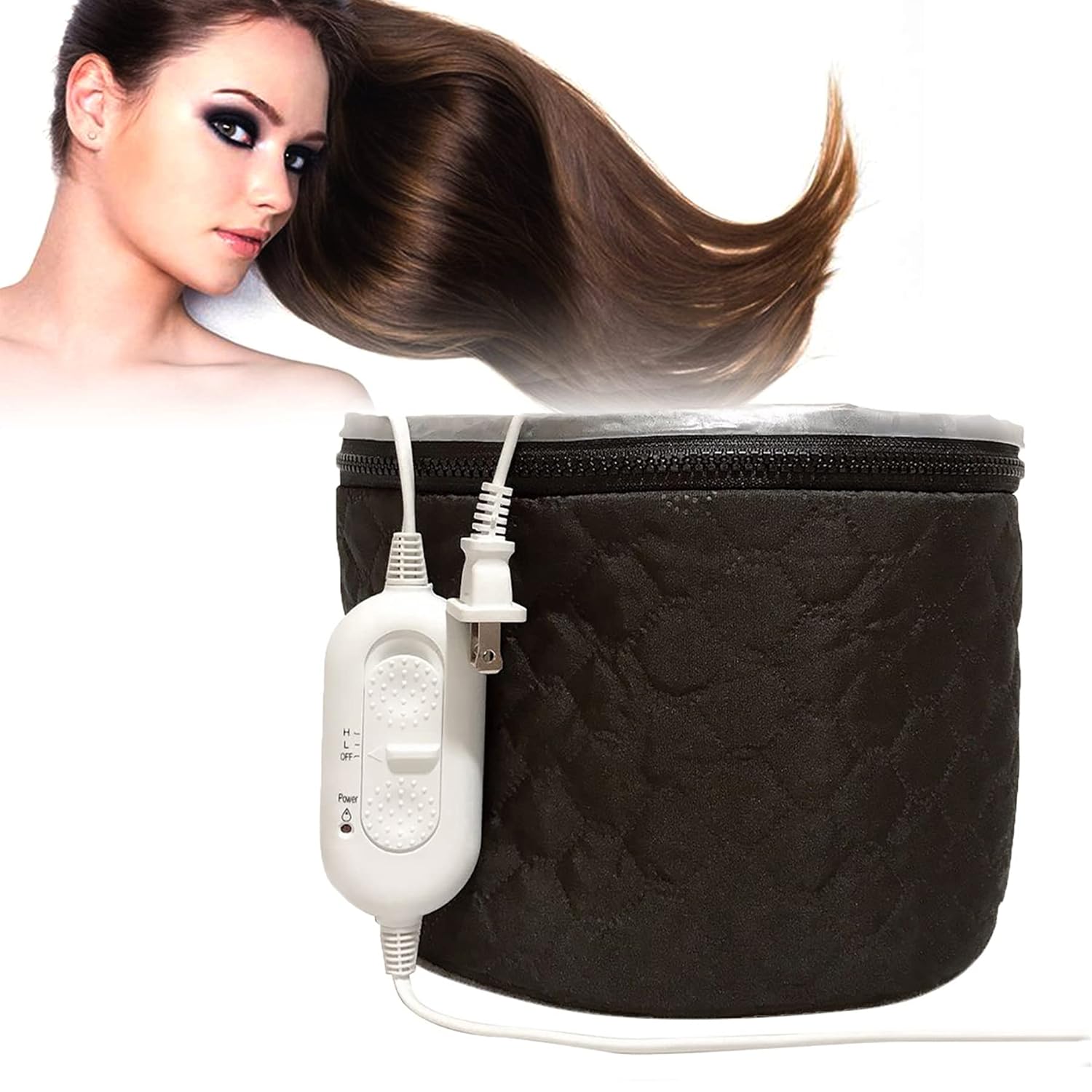 

110V Electric Hair Cap,Hair Care Hat,Home Hair SPA Beauty Cap,Hair Steamer Thermal Heat Cap,Nourishing Hair Hat with 3 Mode Temp United States