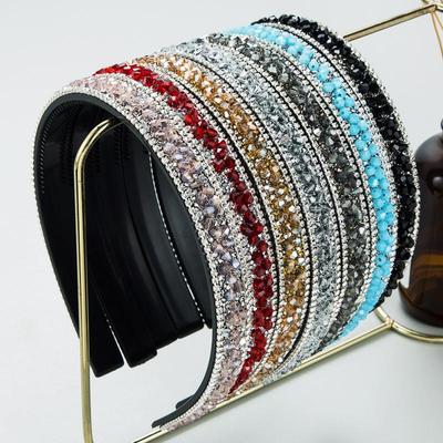 Women Hair Band Crystal Headband Retro Baroque Super Shiny Fine EdgePremium Headwear