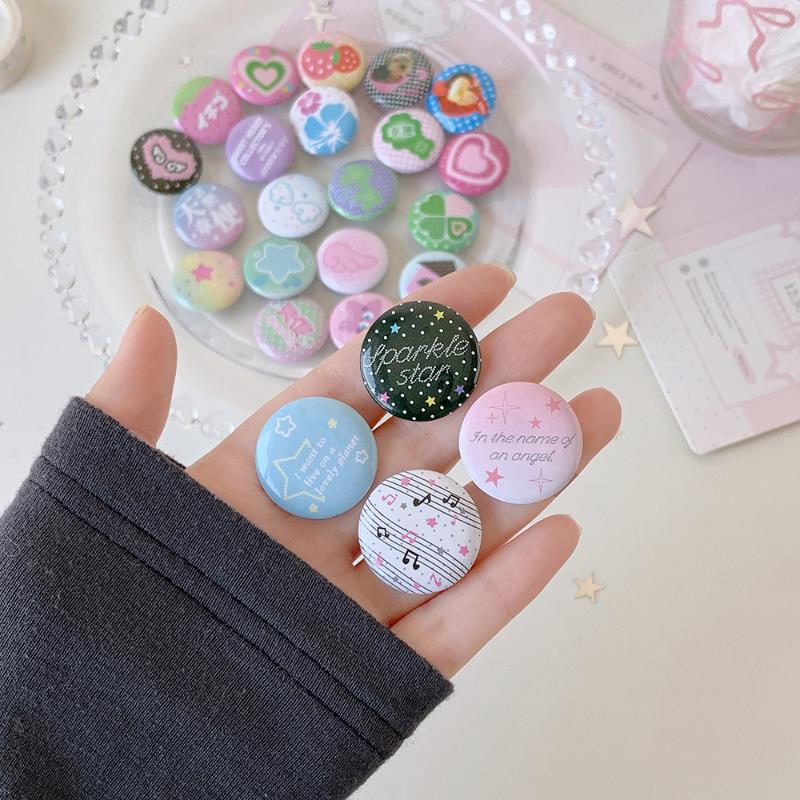 Y2K Kawaii 6/24Pcs Cartoon Badges Japanese Retro Look Ideal for DIY Arts and Crafts