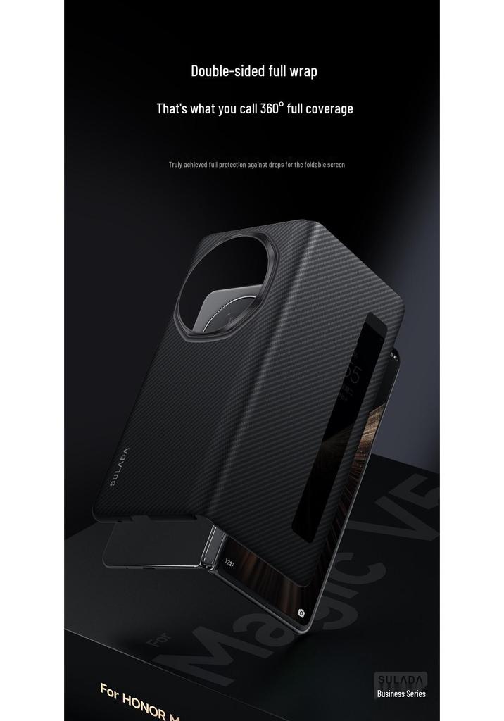 Honor MagicV6/V5 Phone Case: New Kevlar Magnetic Smart Flip Cover with Full Lens Protection.
