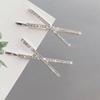 Korean Rhinestone Cross Hairpin: Simple Style Bobby Pin for Women