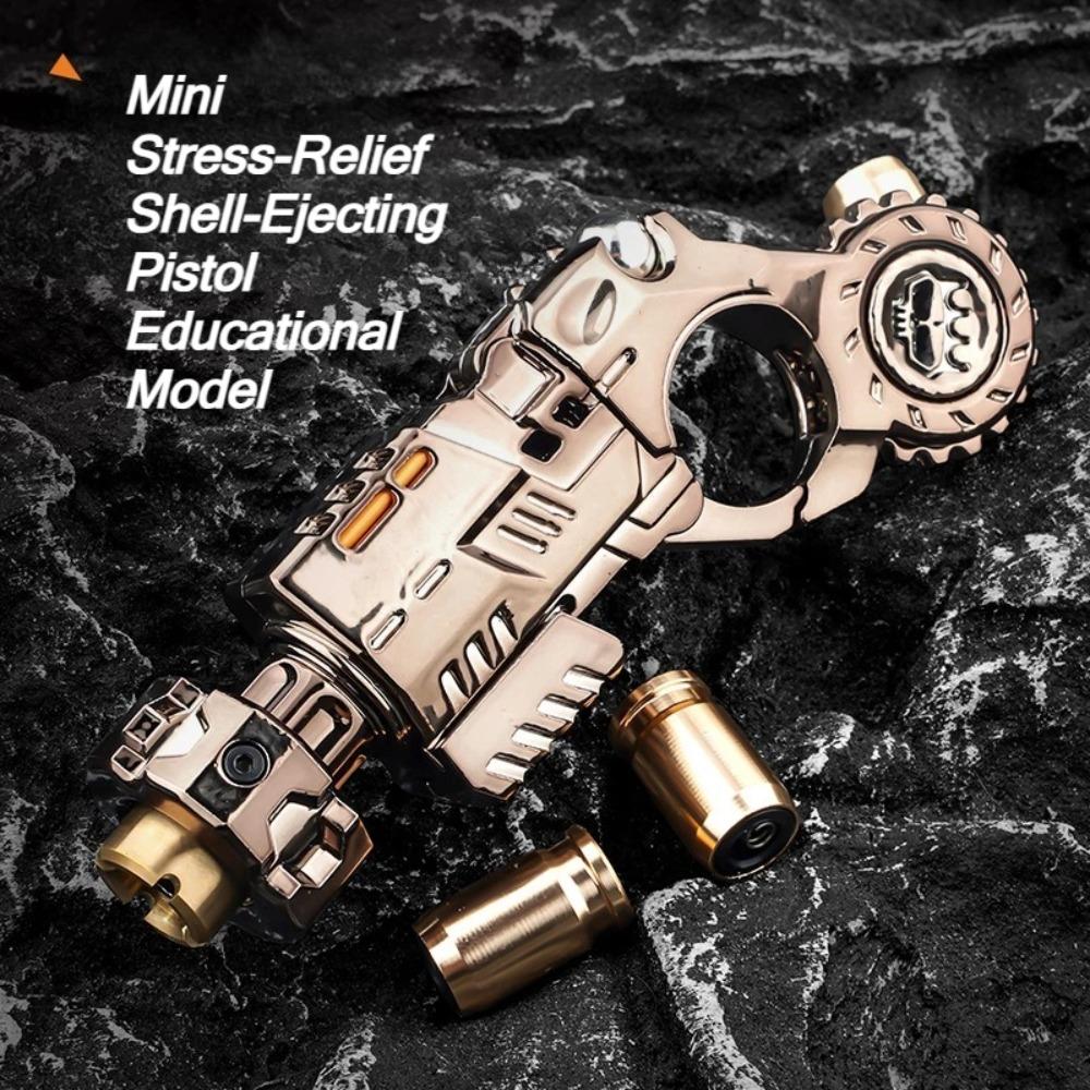 Shell-Ejecting Toy Pistol Metal Alloy - Realistic Shooting Sensory Toy for Stress Relief, Cool Desk Gadget Gift for Adults &Boys