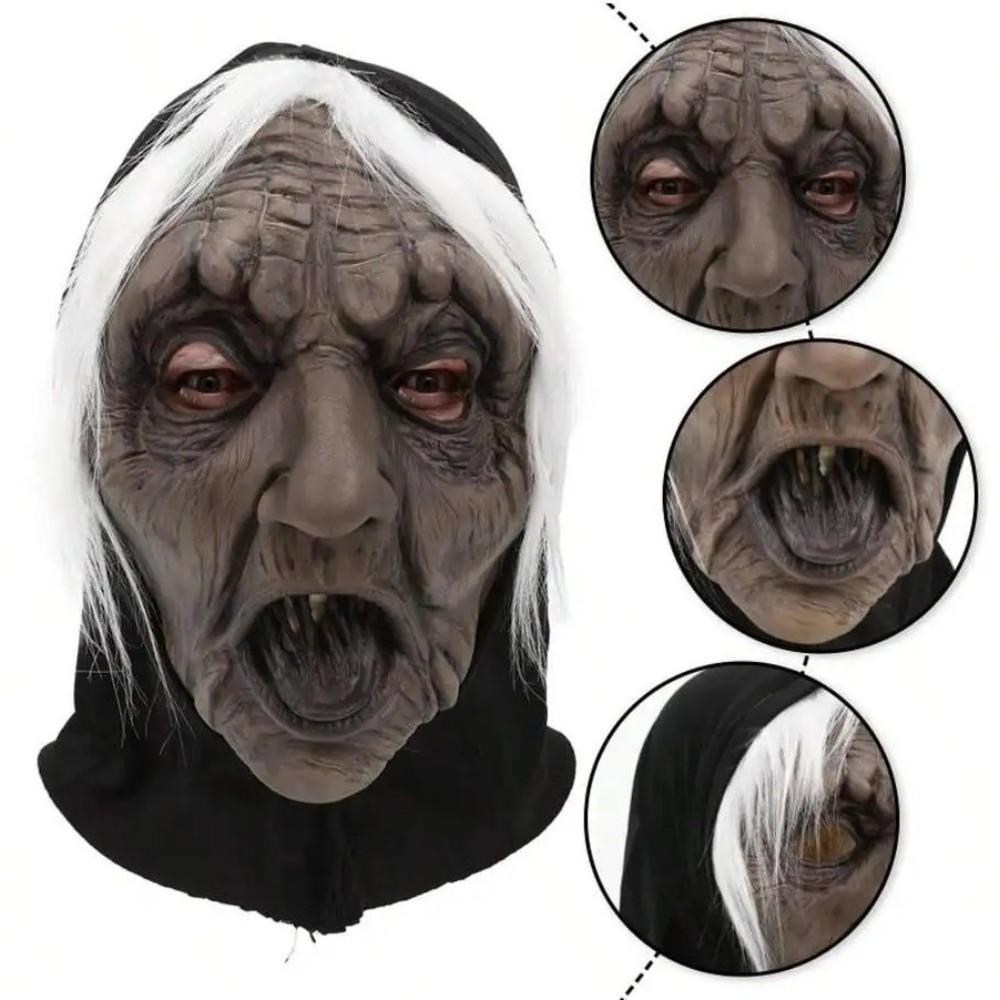 Black Tongue Halloween Ghost Witch Mask Latex Party Cosplay Props Costume Props