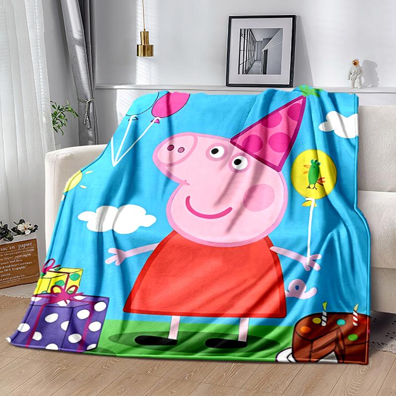 1pc Blanket Peppa Pig1 Print Design, Lightweight Blanket for Sofa, Bed- Soft &Warm, Gift for All Seasons like Christmas, Halloween
