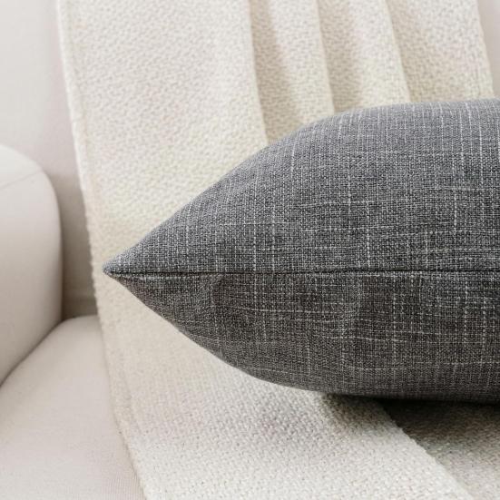 Dekorativní povlaky na polštář z lnu 45 x 45 cm, čtvercový povlak na polštář s kokosovými knoflíky, vintage venkovský domácí dekorace na pohovku, postel, gauč