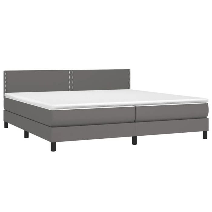 Maison Exclusive - Bed Slat Base with Mattress and LED Grey 200x200 Cm