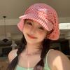 1pc Women's Sunshade Baseball Cap,Plaid Simple Sweet Personality Fashion Trendy Korean Style  Headwears Outdoor Beach Head Scarf