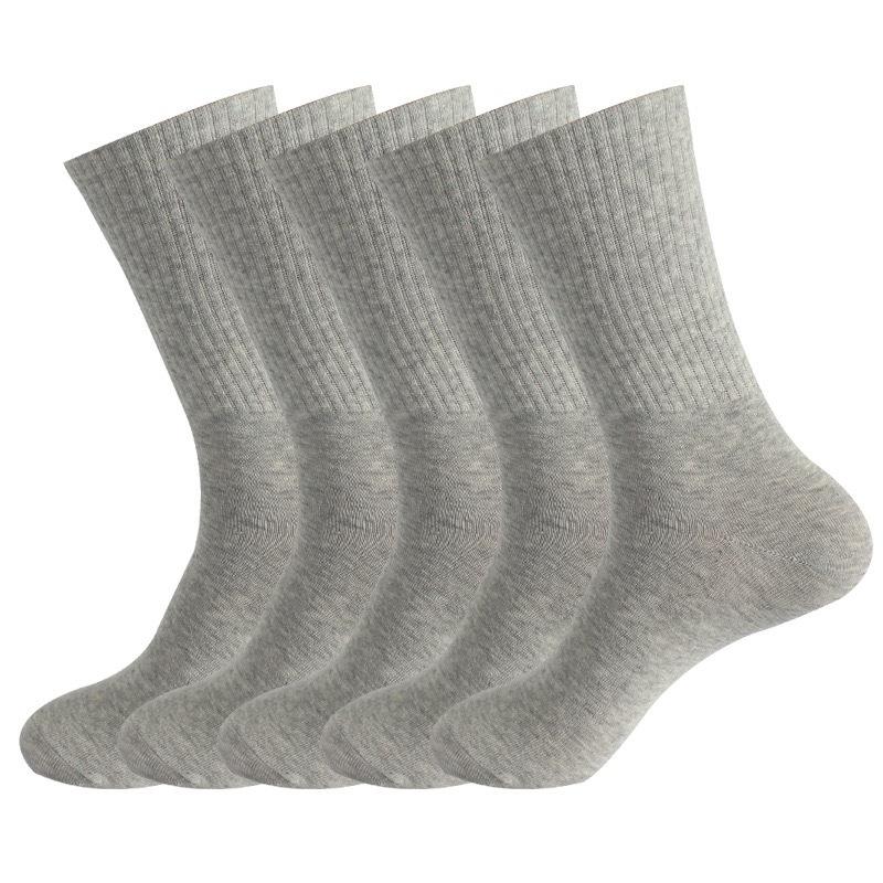 Unisex High-Tube Polyester Cotton Socks Sweat-Absorbent Solid Color Sports Casual Socks for All Seasons