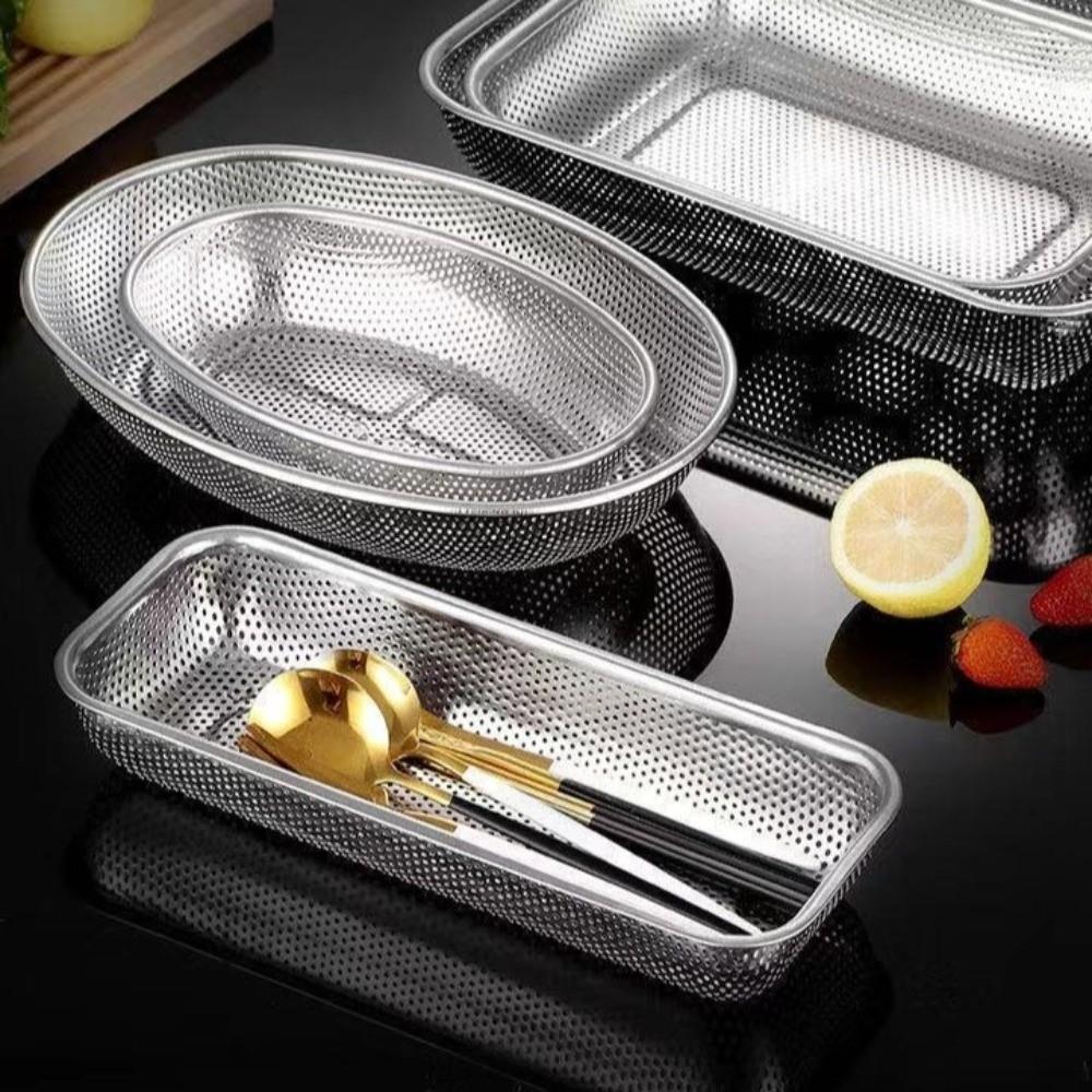 Mesh Filtering Chopsticks Storage Basket Anti-rust Chopstick Spoon Storage Box  Sand Sifting