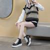 High-top women's shoes autumn new student platform casual high and thin leather medium tube sports shoes