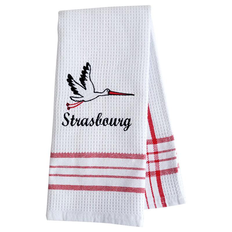 1Pc 40x60cm Cotton White Home Waffle Embroidered Tea Towel Table Napkin Place Mat Kitchen Dishcloth Xmas Gift