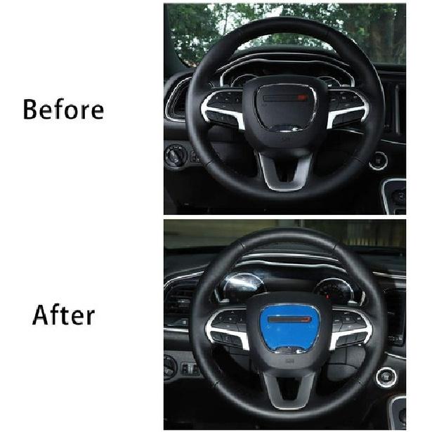 Niebieska Dekoracyjna Pokrywa Środka Kierownicy dla 2015-22 Dodge Challenger Charger