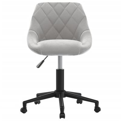 Office Chair Swivel Light Grey Velvet