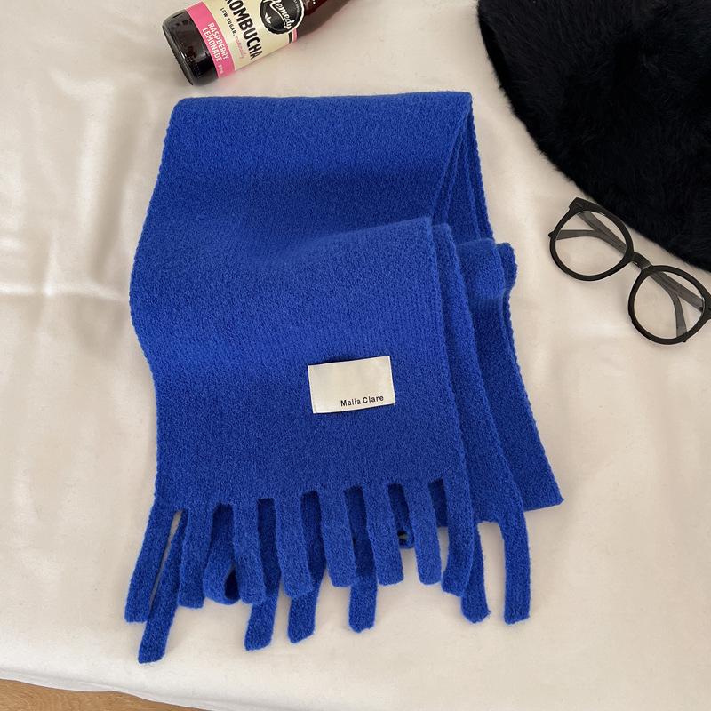 Christmas Festive Red Scarf Women's Winter Knitted Warm Scarf Student Thickened Senior Sense New Gift
