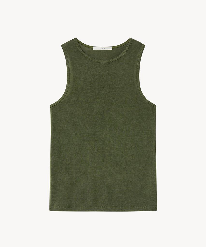 LADY VOLUME Leah Ribbed Tank Top (Khaki)