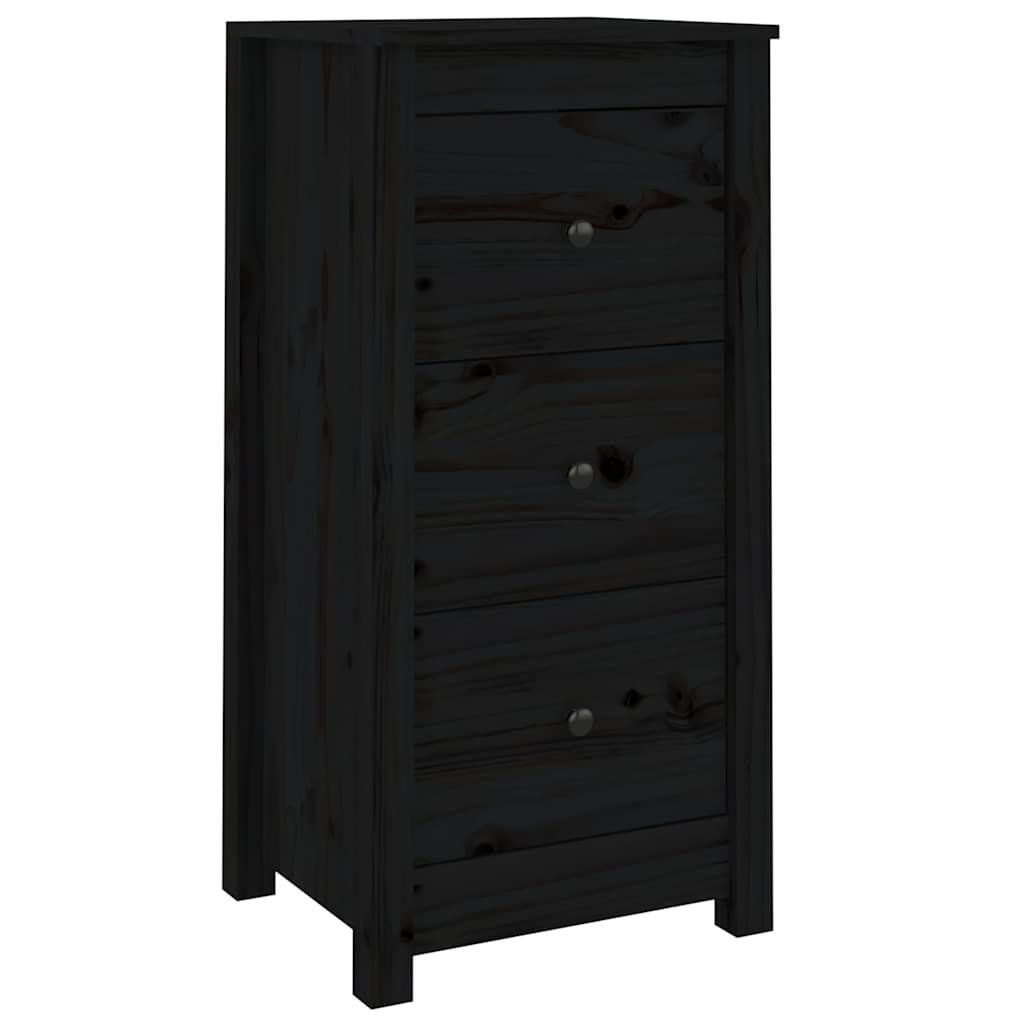 Sideboards 2 pcs Black 40 x 35 x 80 cm Solid Pine Wood