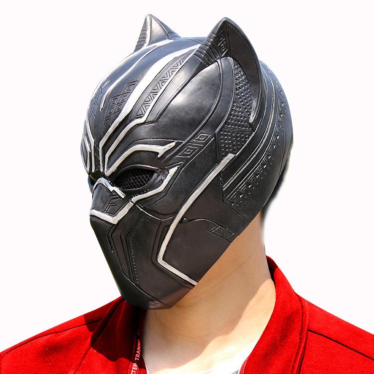 Black Panther Helmet Captain America3Civil War Mask Marvel Comics Halloween Latex Costume Black Panther Headgear