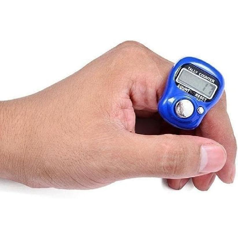 1Pc Blue 5 Digit LED Digital Row Counter, Display Counter Clicker, Handheld Number Click Counter, Electronic Finger Counter Hand Tally Counter with