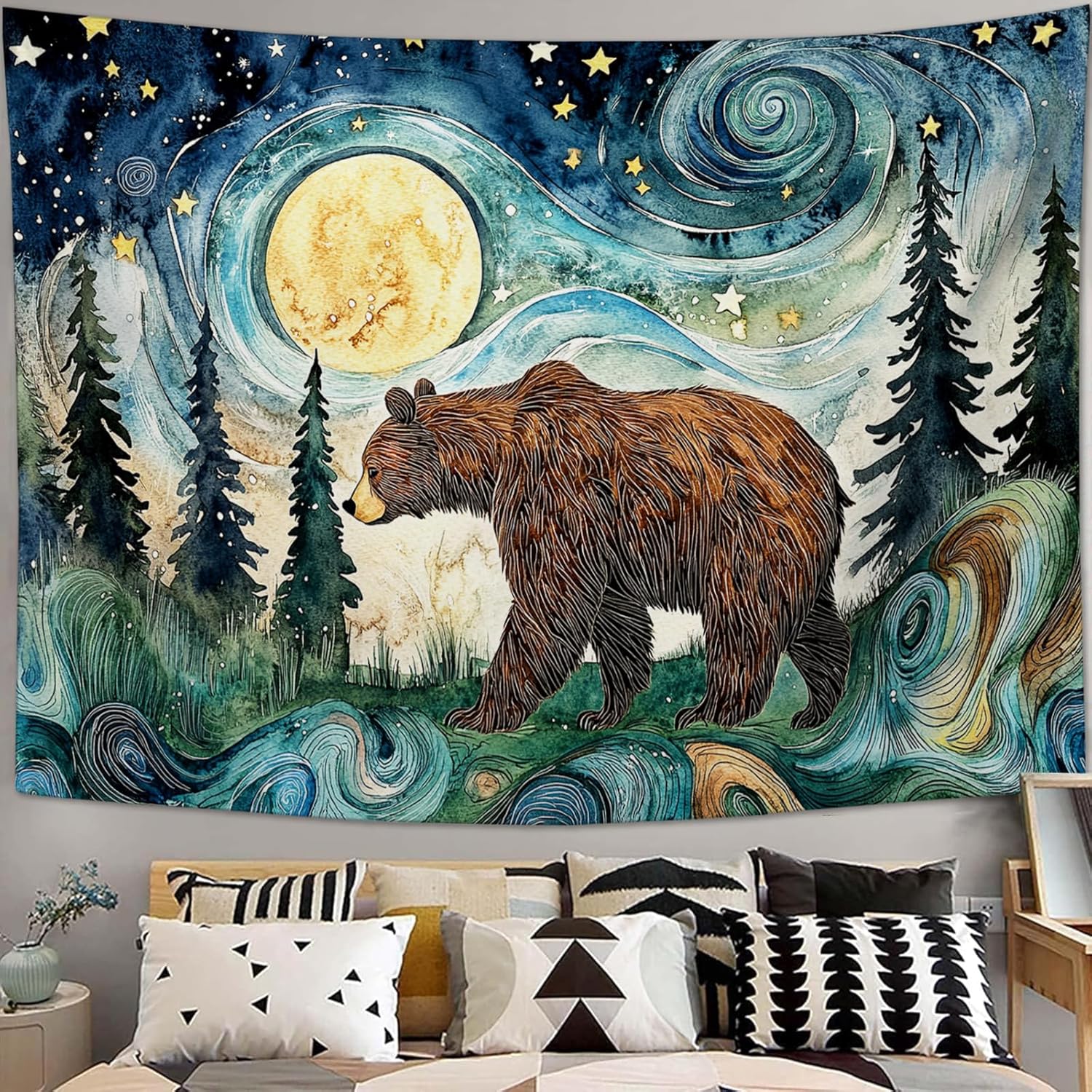 

Waterfall Tapestry Colorful Waterfall Forest Aesthetic Tapestries Fantasy Nature Hanging Art Decor Home Decoration for Bedroom 74x94cm(29x37in)