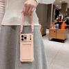 Short Rope Lanyard Phone Case For iPhone 17 Air 16 15 14 Plus 13 12 Mini 11 Pro Max X XR XS Max Card Clip Wallet Soft TPU Cover