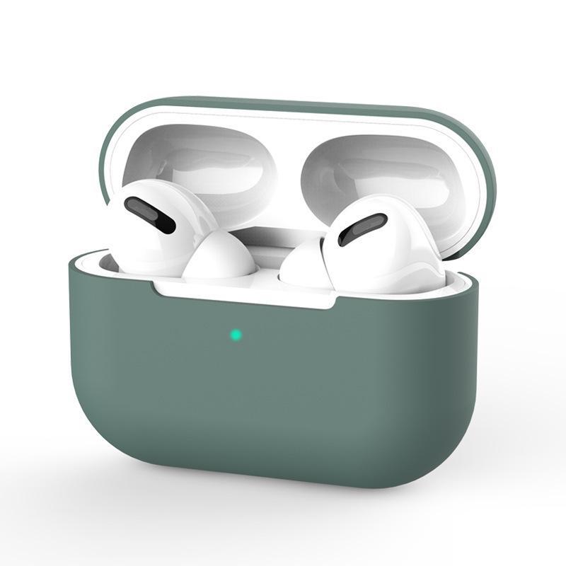 

Силиконовый защитный чехол AirPods Pro для беспроводной Bluetooth-гарнитуры Apple Airpods Pro темно-зеленого