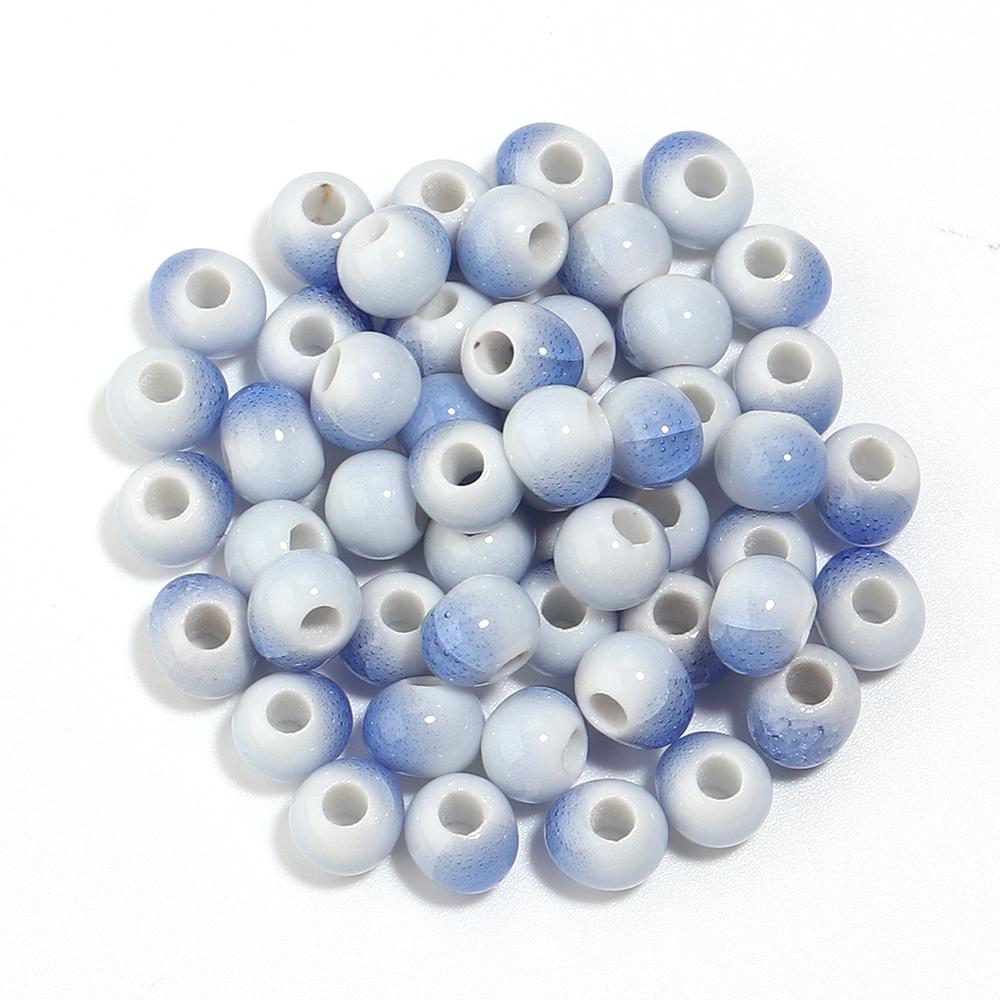 40pcs/lot 6mm Ice Crack Ceramic Beads Round Loose Spacer Beads For Jewelry Making DIY Bracelet Necklace Earrings Accessories
