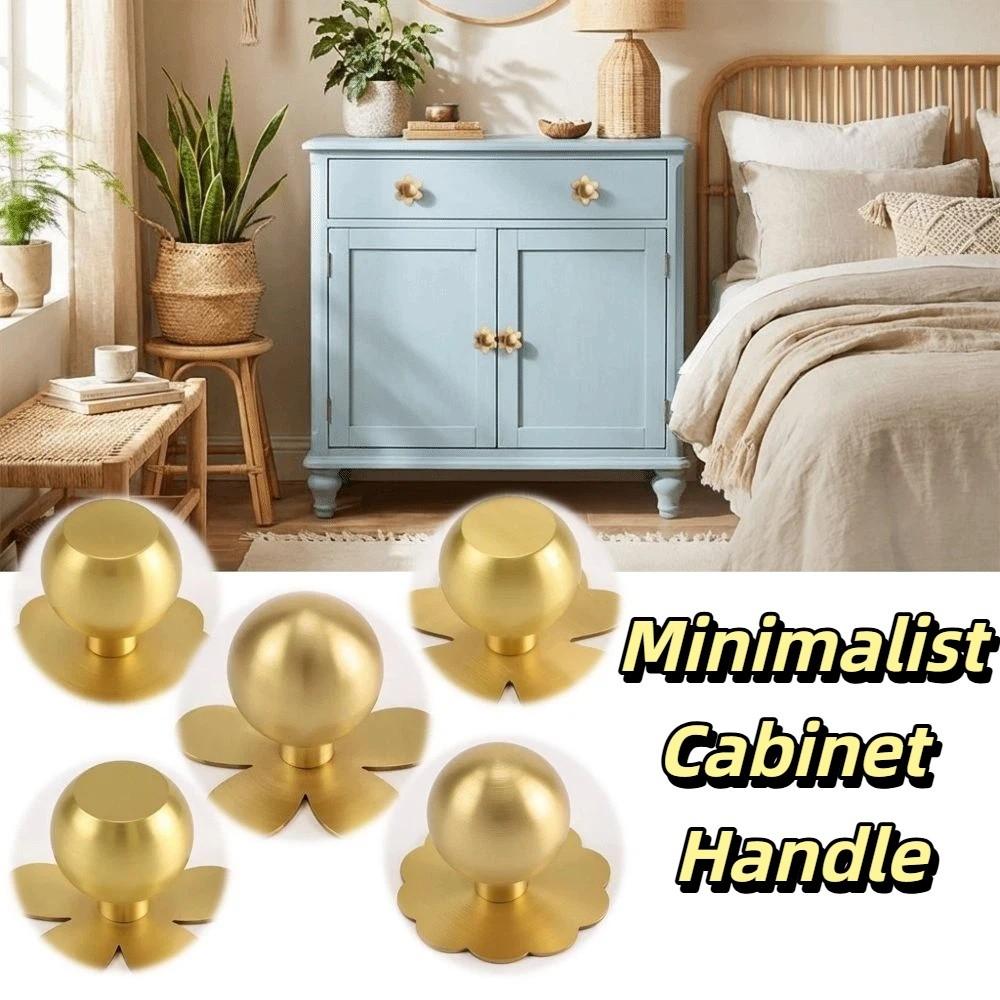 Smooth Surface Brass Drawer Backplates Modern Minimalist Single-Hole Handles Furniture Hardware