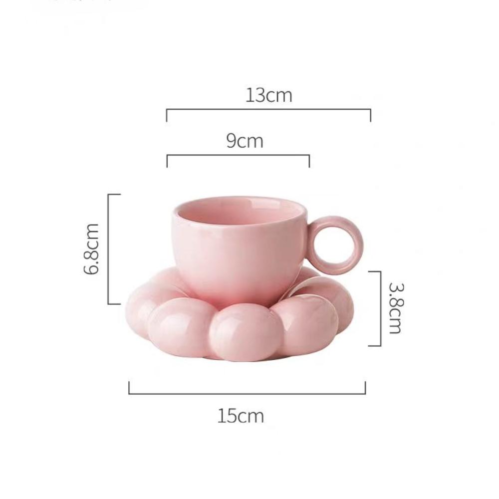 Ceramic Cloud Coffee Mug Sets Creative Makron Flowers Coffee Mug Office Afternoon Tea Cups Kitchen Drinkware Home Accessories