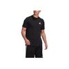 Adidas Solid Color Logo Print Casual Crew Neck Short Sleeve T-Shirt Men Tops Black GT5545
