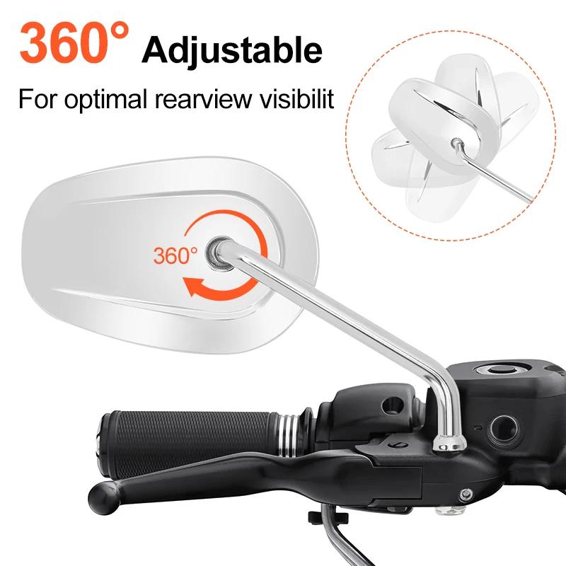 8MM Thread Motorcycle Rear View Side Mirrors Chrome Black For Harley Softail Sportster XL883 1200 Touring Road King Street Glide