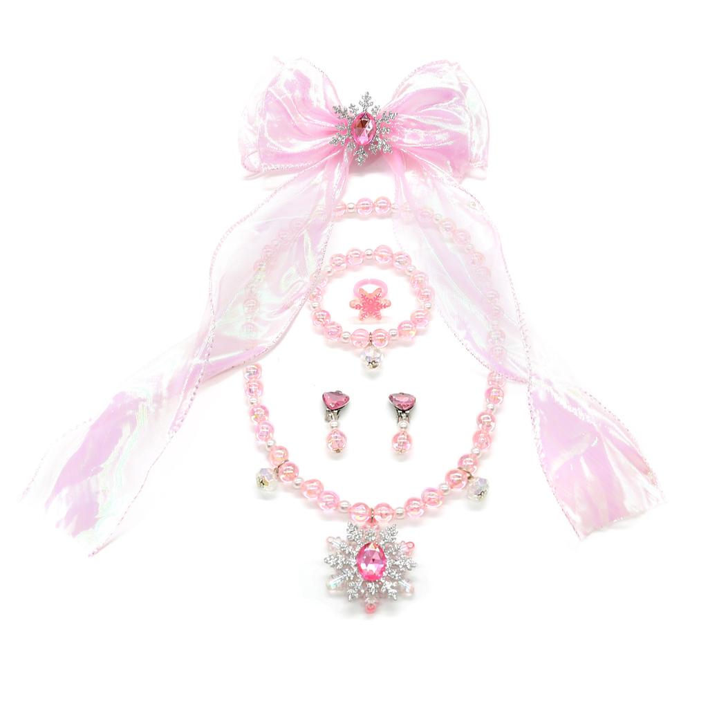 2024 Little Girl Accessories Ice and Snow Snowflake Beads Necklace Bracelet Value Set Baby Girl Accessories