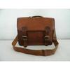 Real Satchel Bag Genuine Laptop Brown Briefcase Casual Goat Leather Messenger
