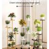Indoor/Outdoor Wheeled Iron Flower Stand - Creative Display Shelf for Living Room & Balcony