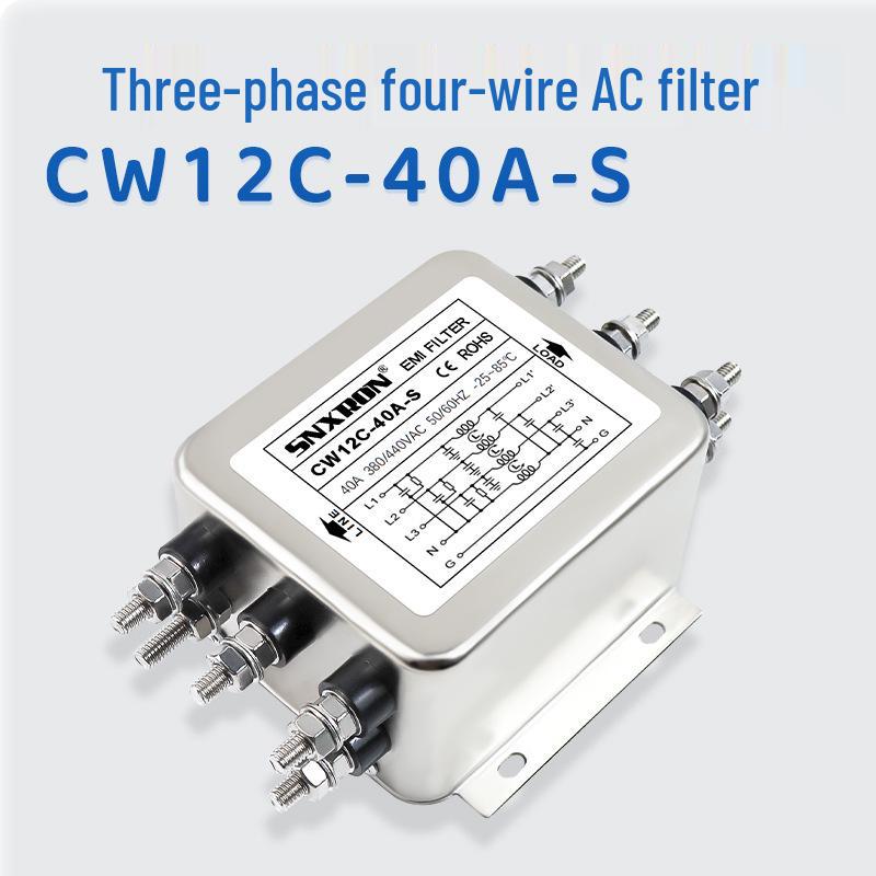 Three-Phase 4-Wire AC Filter CW12C-S 380/440V, 20/30/80A, VFD Noise Suppression