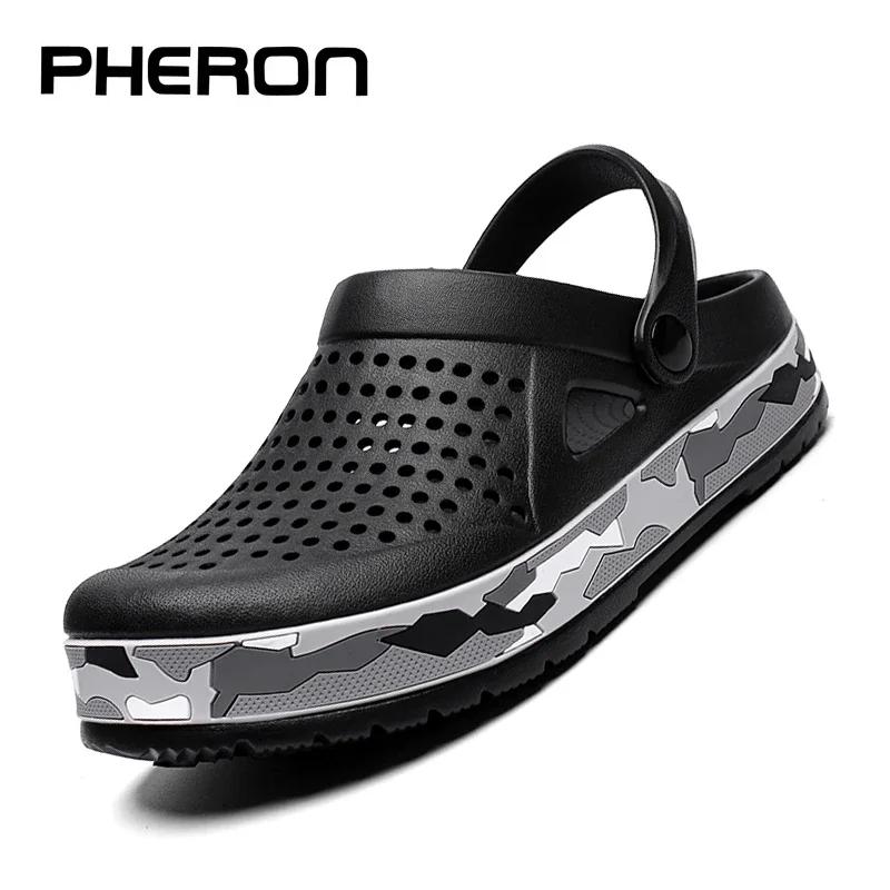 2025 Clogs Sandals Men Slip On Outdoor Beach Summer Shoes Medical Clogs Causal Breathable Male Sandals With Hole Large Size