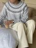 2026 Autumn/Winter Ethnic Style Fair Isle Long Sleeve Round Neck Sweater