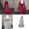 Vintage Solid Color Girdle Hooded Dress Perfect For Halloween!