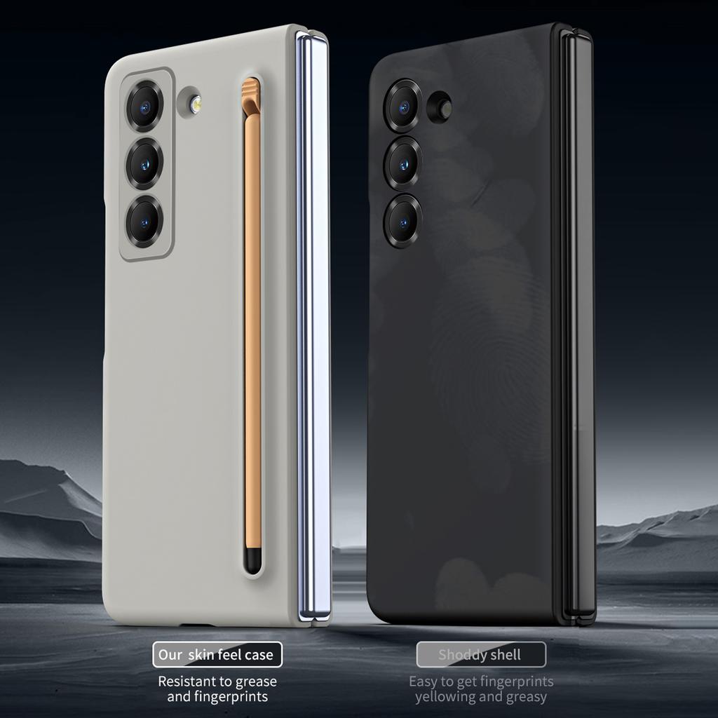 Phone Case with Tempered Glass Film for Samsung Galaxy Z Fold Special/Z Fold 6 Slim/W25 Hard PC Back Cover with Stylus