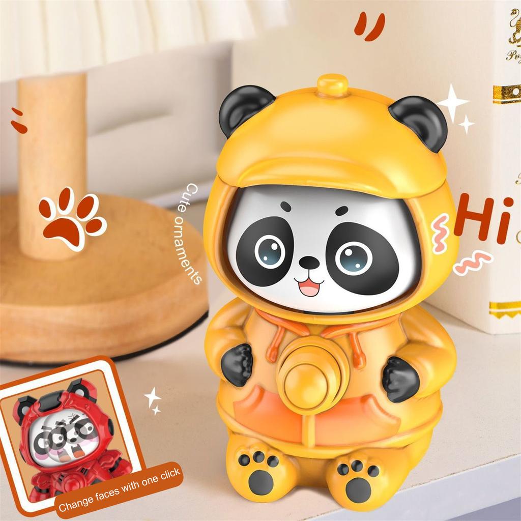 Lovely Panda Face Changing Doll Keychain Charm Fun And Eye Catching Designs Keyrings Accessory For All Ages