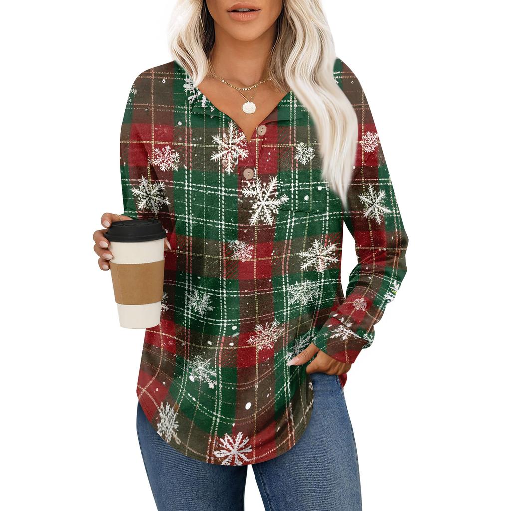 Women's Retro Printed Fashionable Long-sleeved Top