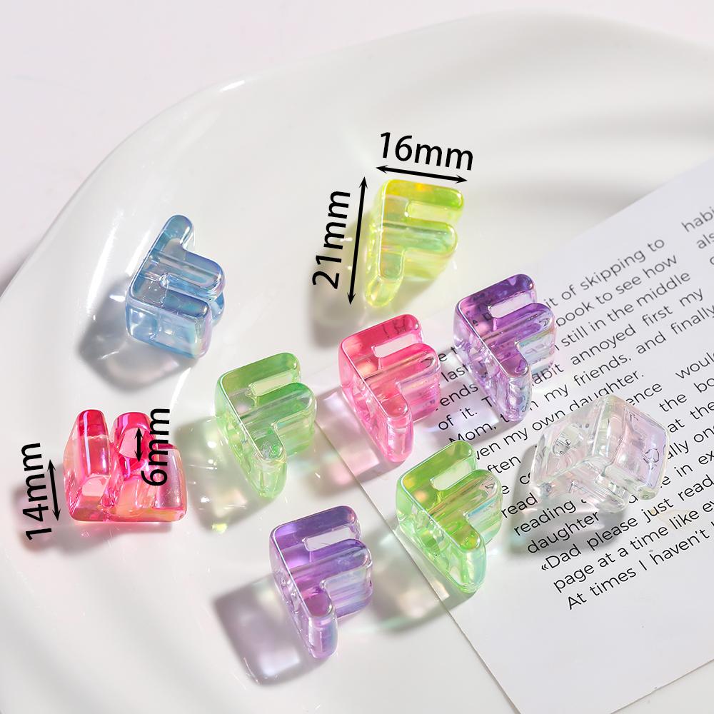 5pcs Transparent Acrylic Letter Beads Random Mixed A-Z Alphabet Spacer Beads for DIY Bracelet Necklace Jewelry Making Findings