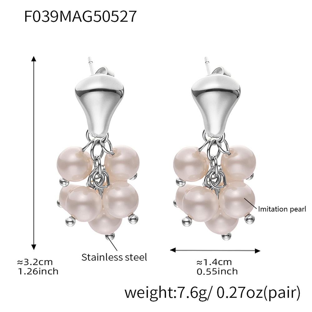 

Stainless Steel Grape Shape Dangle Earrings For Women 18k Gold Plated With 4 Color Natural Stone Beads Women s Pendant Earring