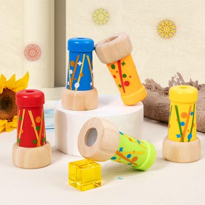 Wooden Kaleidoscope Children's Educational Gift Toy Polygonal Telescope Boys and Girls Students Handmade Experiment