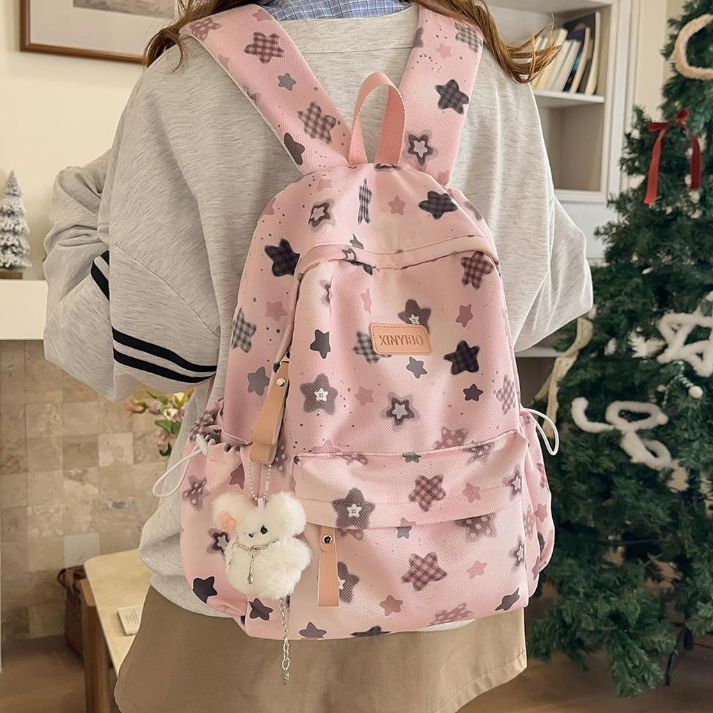 Schoolbag Female Junior High School High School Student Casual Printing Korean Version Niche Ins Backpack Mori College Student Computer Backpack