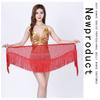 Practice Dance Hip Scarf  For Women Mesh Dangling Belly Dance Belt Hip Skirt Scarf Tassels Bling Sequins Wrap