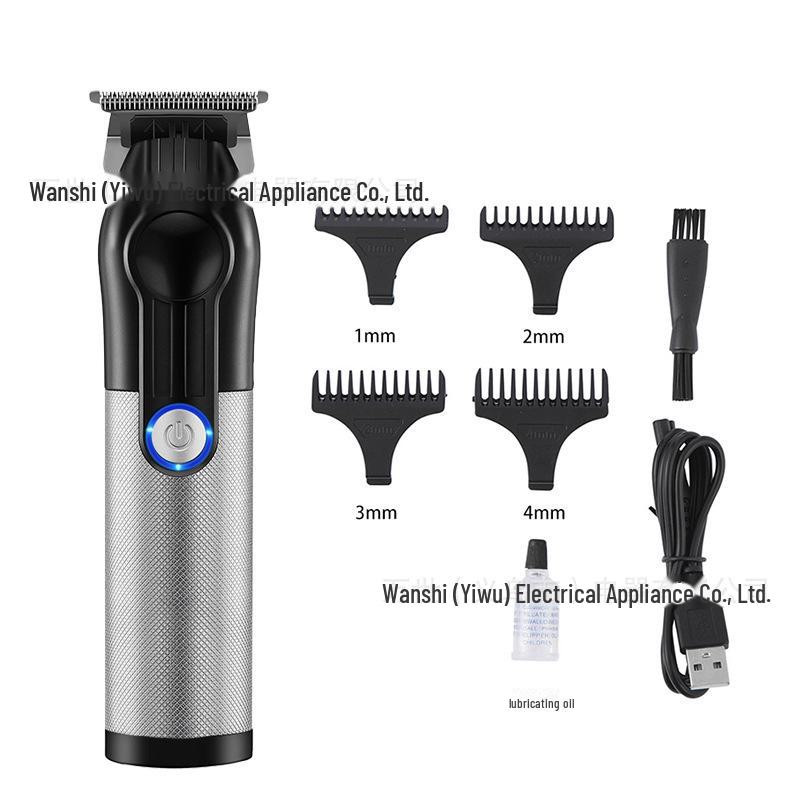 

Электрическая машинка для стрижки волос и бритва с ЖК-дисплеем и зарядкой через USB Black and silver чёрный/серебряный